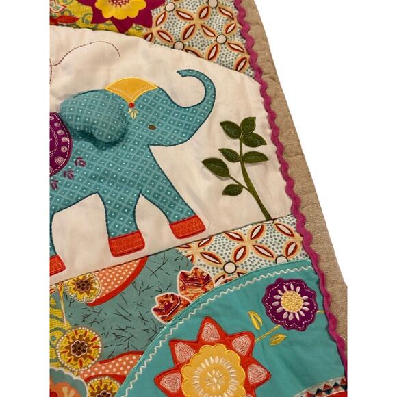 Levtex Baby Zahara Padded Comforter Elephant Quilt Colorful Crib Bedding Nursery - Picture 4 of 12